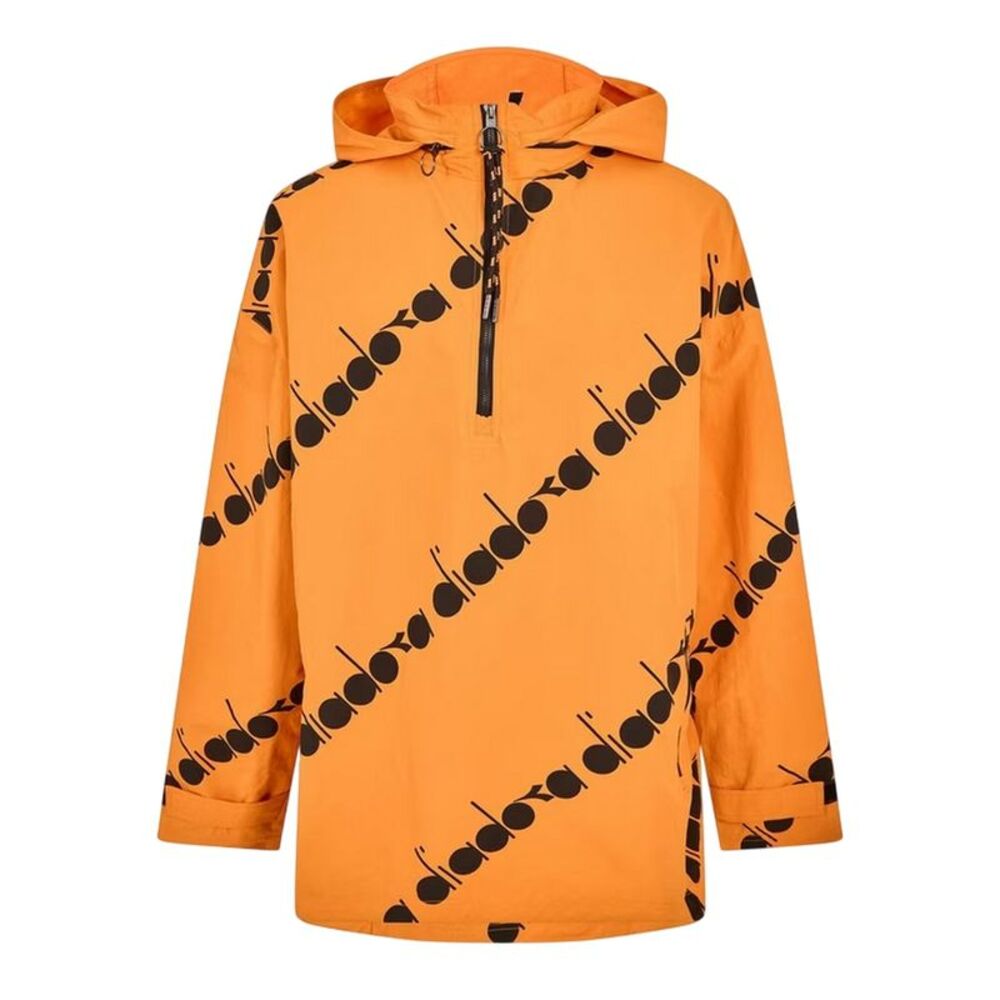 Diadora Mens All Over Logo Anorak / Orange/Black